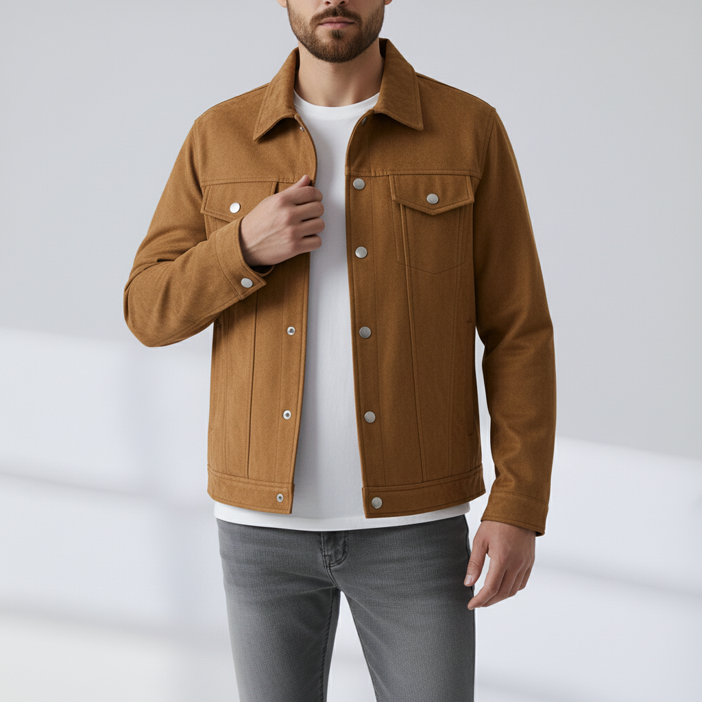 Santino Suede Trucker Jacket